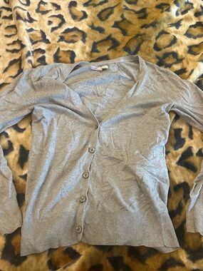 Old Navy Light Gray Knit Cardigan